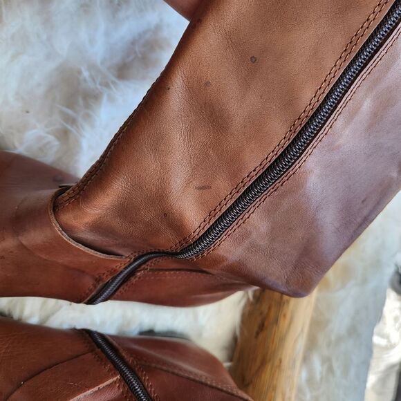 Aldos brown leather riding boots - Picture 10 of 16